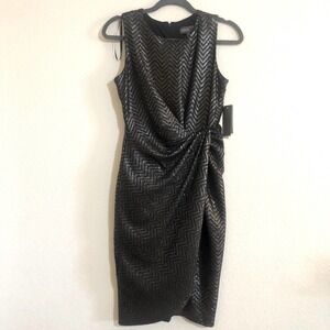 Donna Ricco Black and Silver Shimmer Cocktail Dress Size 6